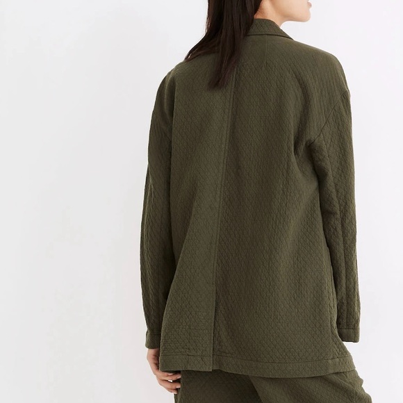 Madewell Diamond Jacquard Shaw Blazer Dark Forest Size XS - Picture 3 of 11